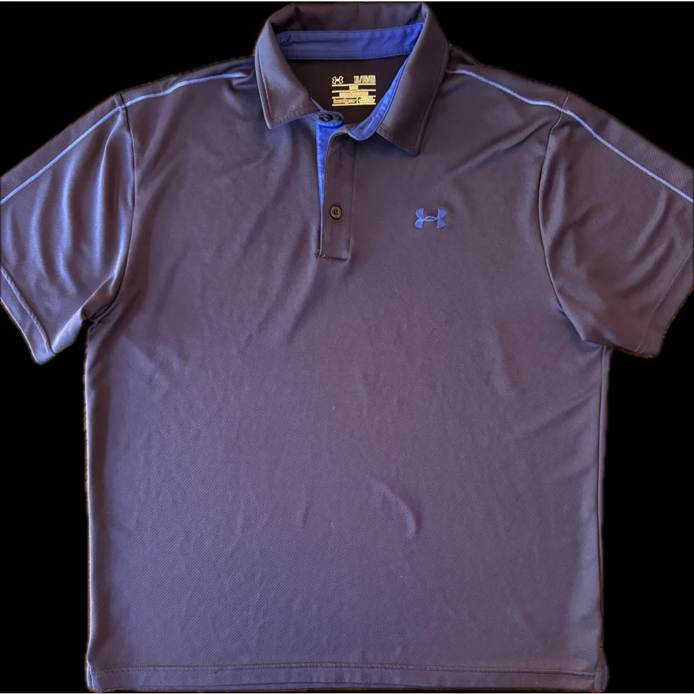 Under Armour Men’s Dark Blue HeatGear Polo Shirt - Loose Fit, XL‎
